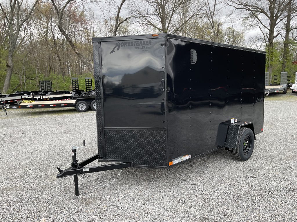 Blackout Homesteader 6x12 enclosed cargo trailer on the CBST lot.